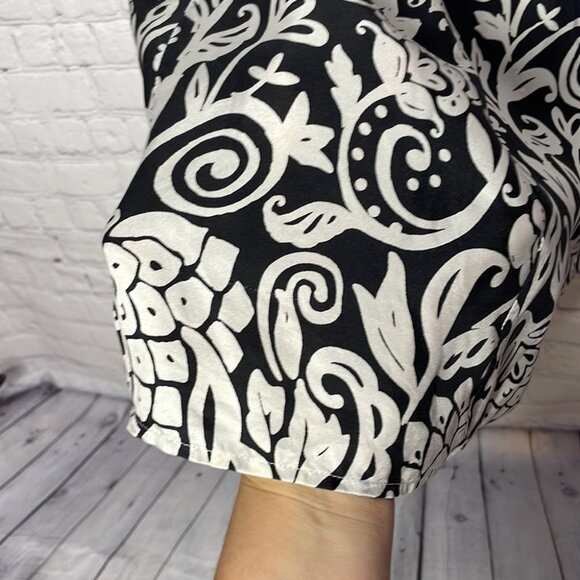 White House Black Market Black White Pure Silk Sweetheart Strapless Dress 6 - Picture 9 of 13